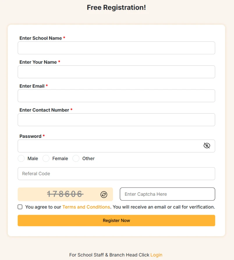 Free Registration Form