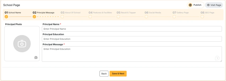 Page Create Step 1