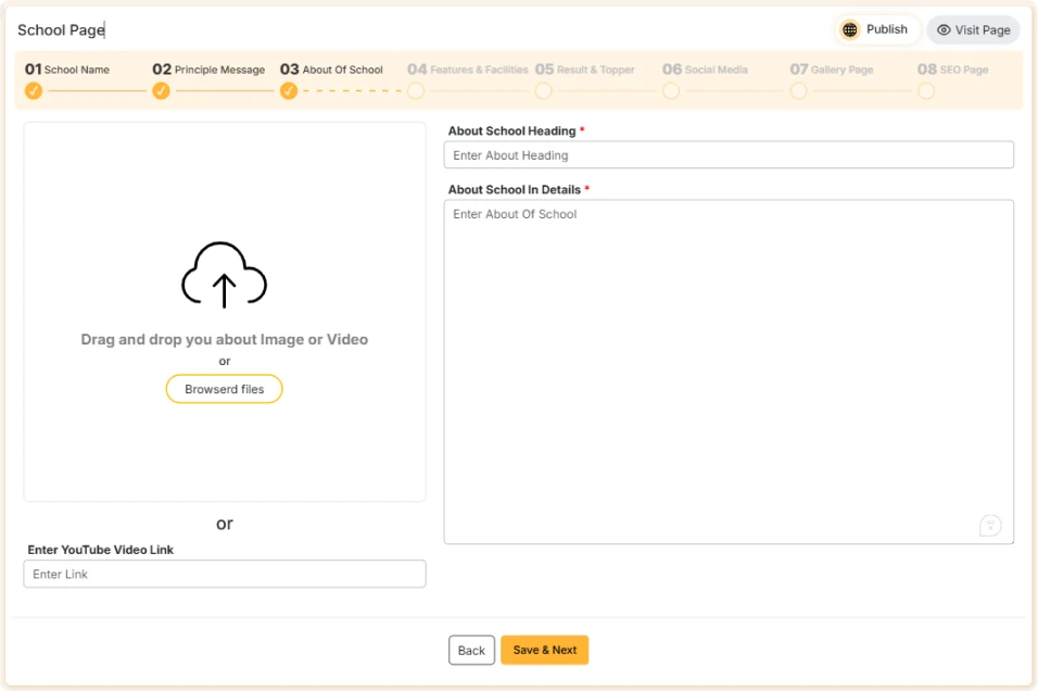 Page Create Step 1