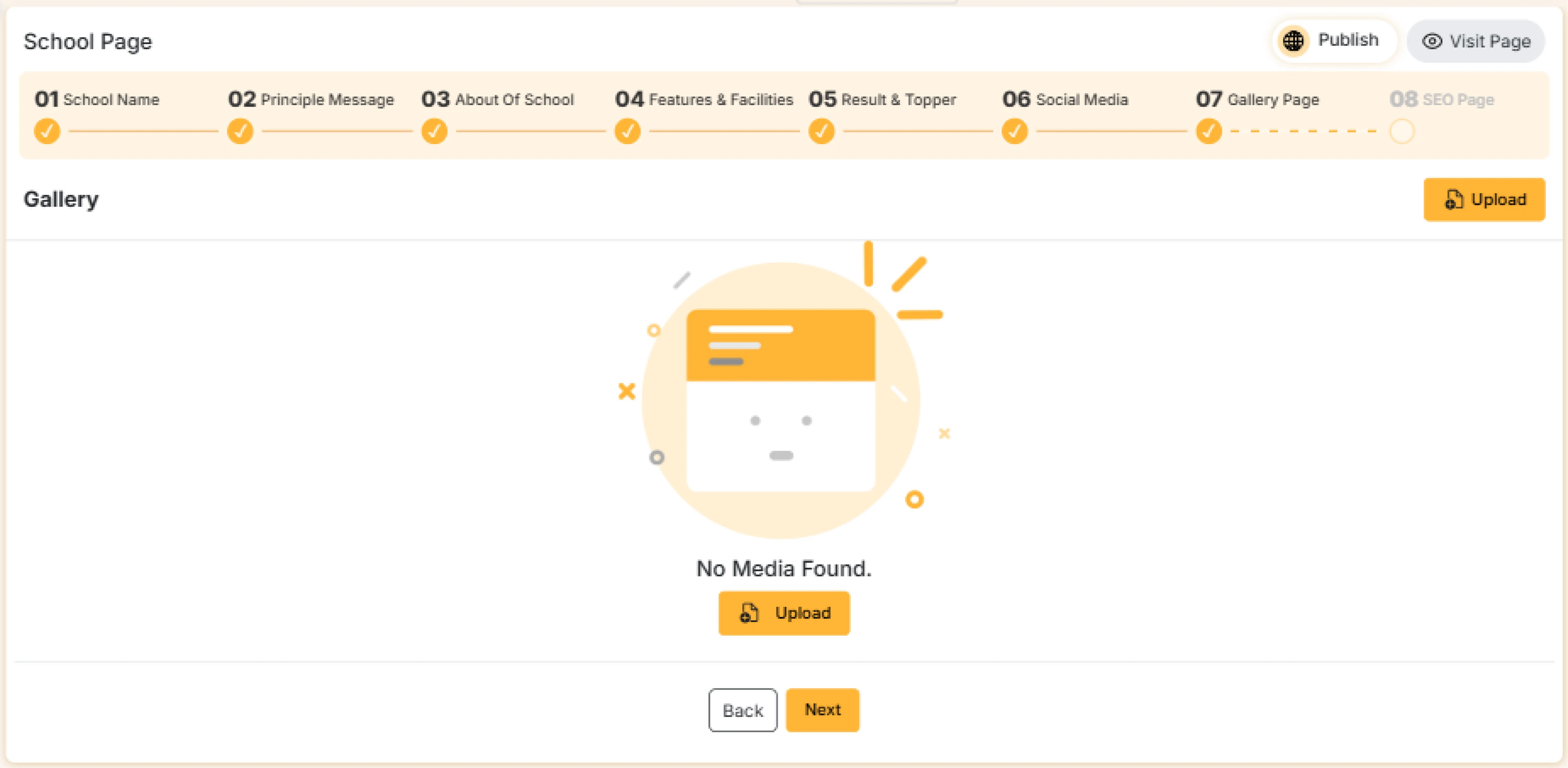 Page Create Step 1
